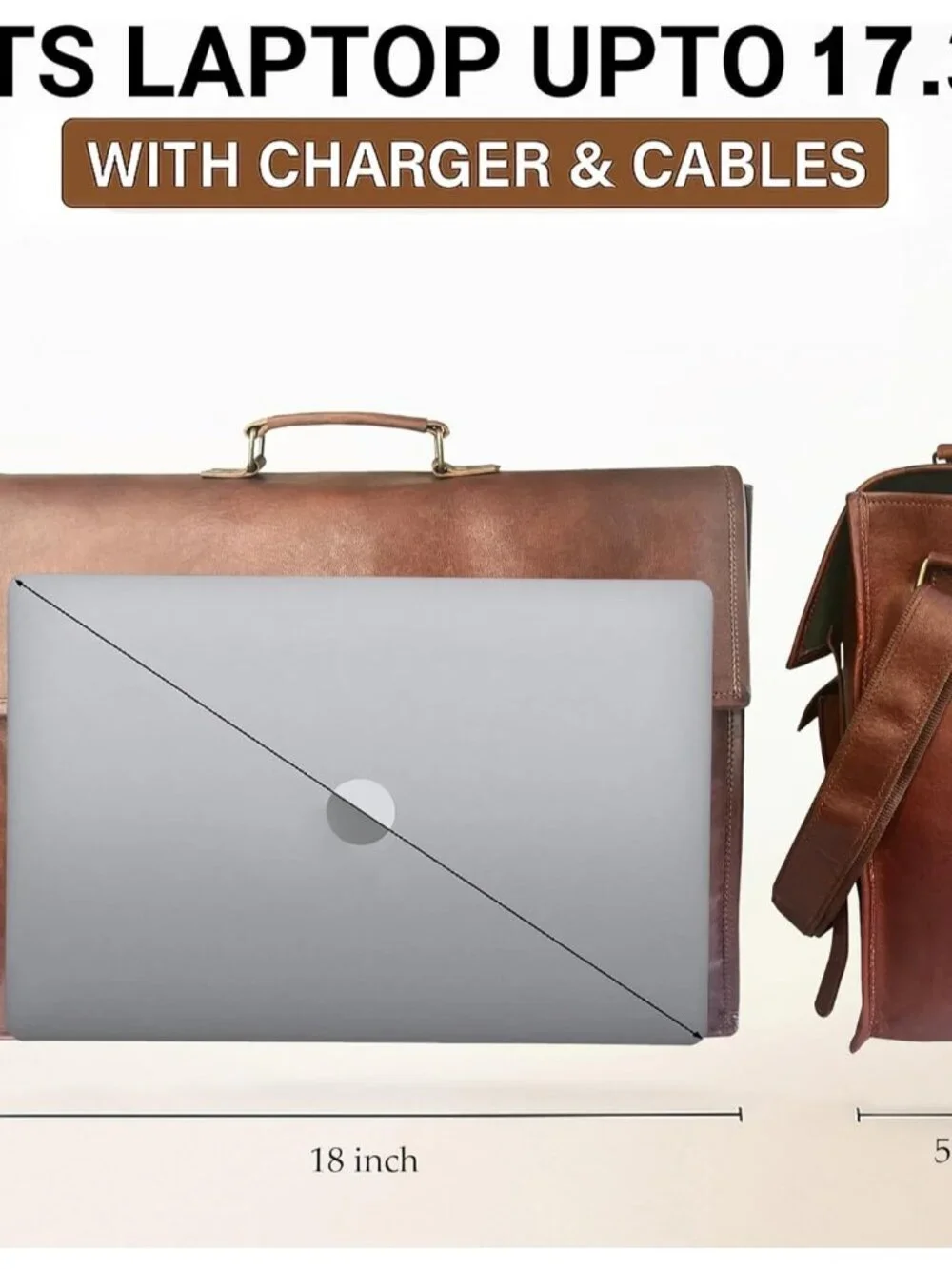 Men's Brown Grain Leather Vintage Satchel Travel Crossbody Stylish Messenger Bag